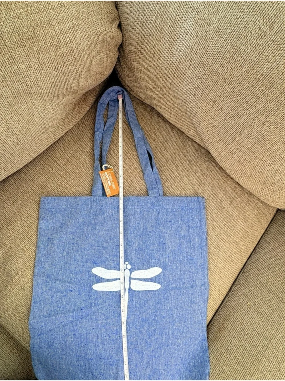 6 for$20❤️bundle item!  Dragonfly Print Chambray Tote Bag - Unbranded
